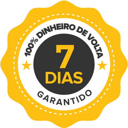 Selo de garantia de 7 dias de satisfação ou dinheiro de volta